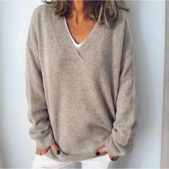 Women's Casual V-Neck Soft Sweater