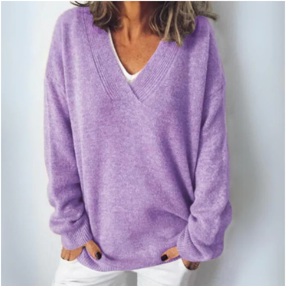 Women's Casual V-Neck Soft Sweater