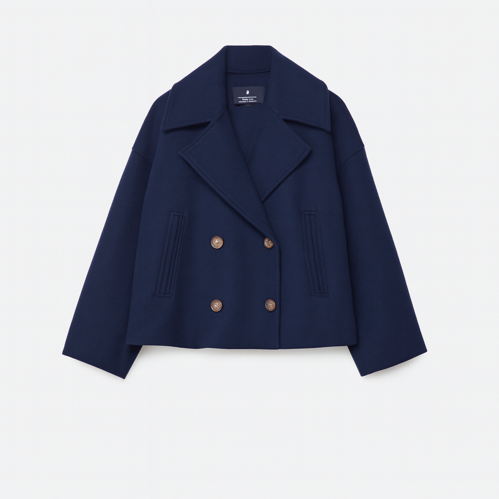 Women's Double-Breasted Cropped Tailored Blazer