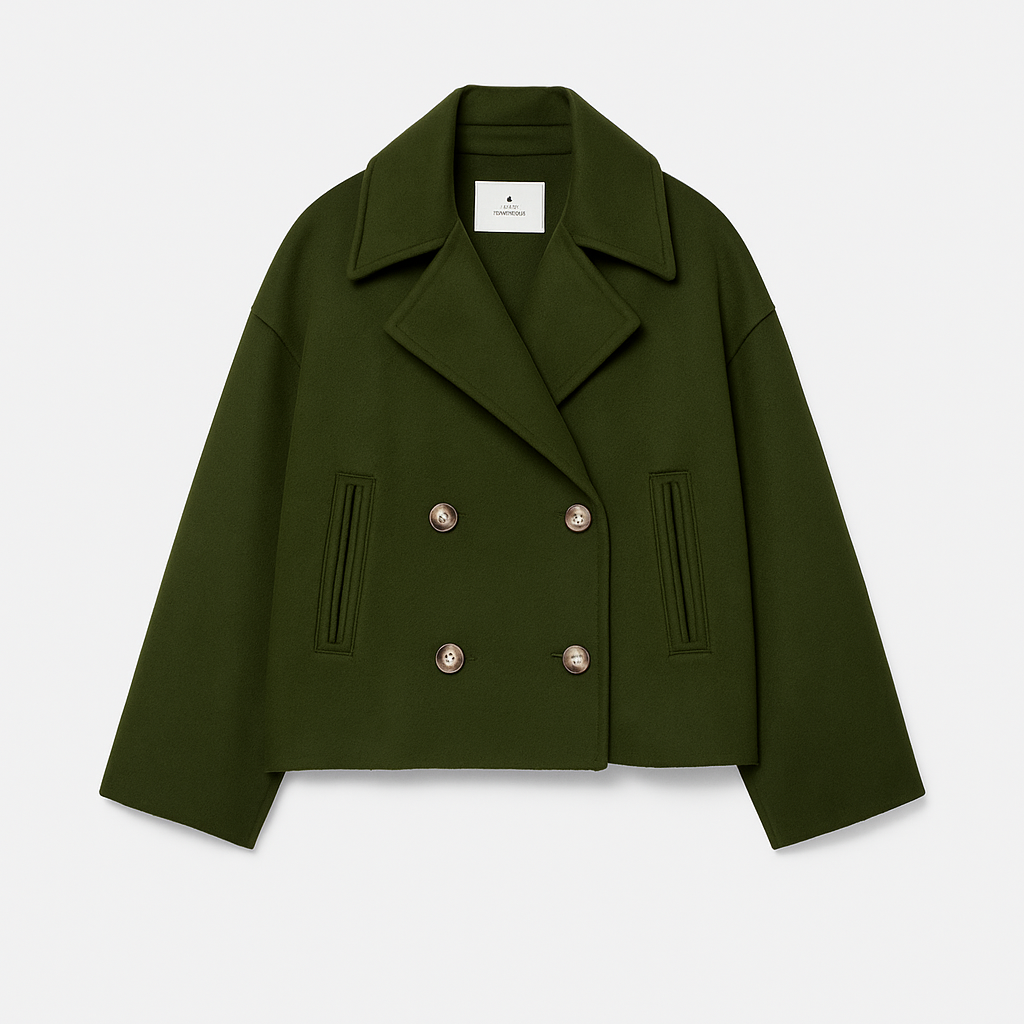 Women's Double-Breasted Cropped Tailored Blazer