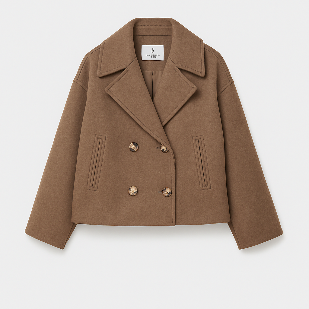 Women's Double-Breasted Cropped Tailored Blazer