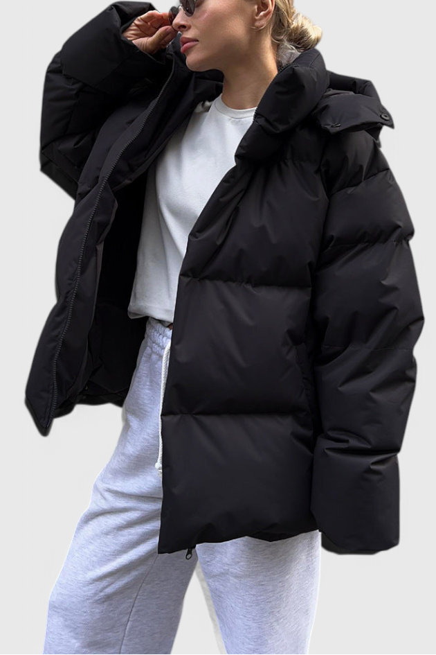 Women's Short Down Jacket with Stand Collar