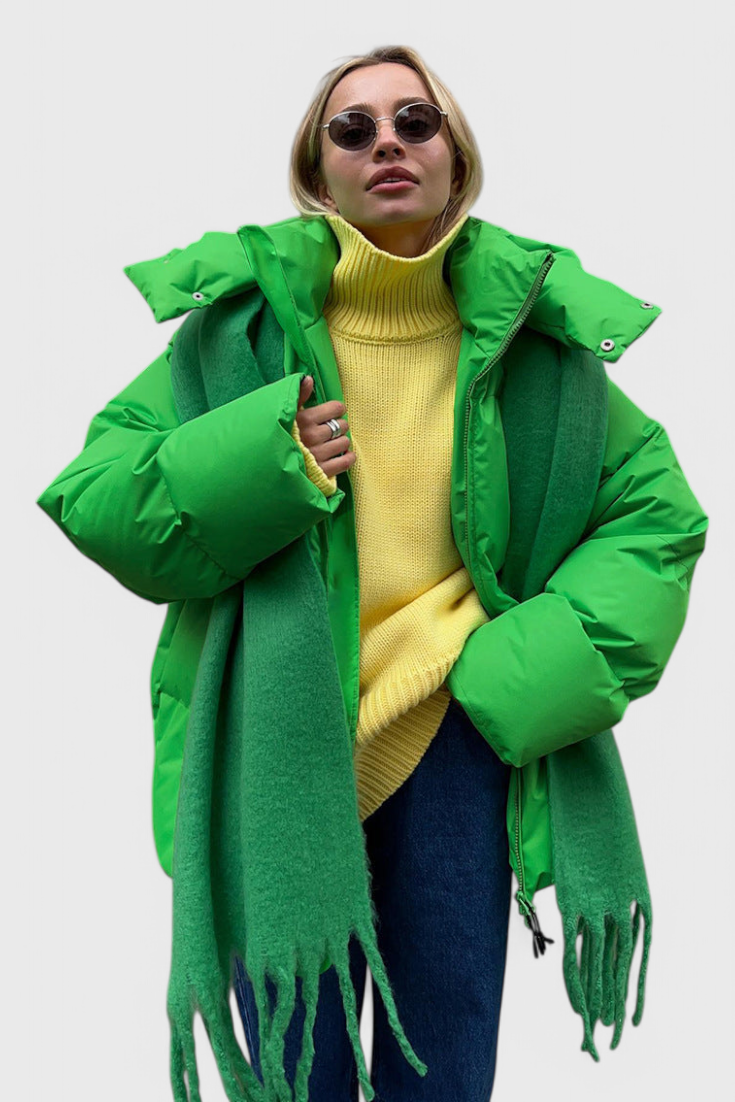 Women's Short Down Jacket with Stand Collar