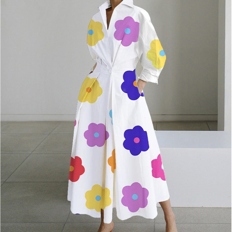 Women's Front Wrap Collared Maxi Dress