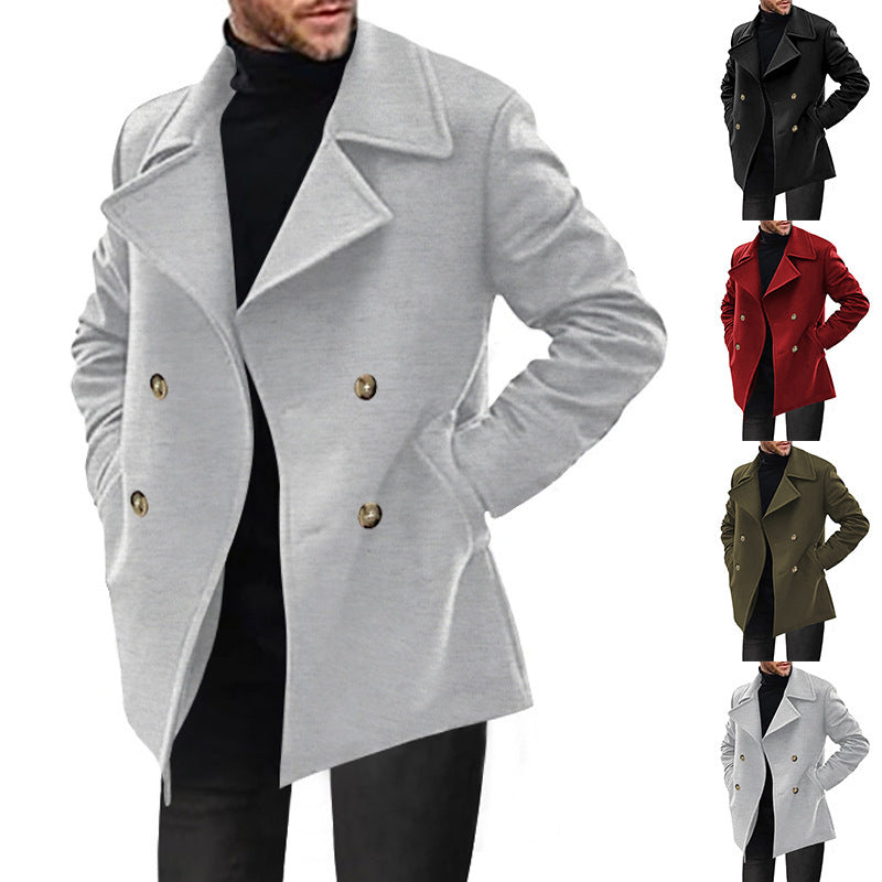 Men's Double-Breasted Short Winter Coat