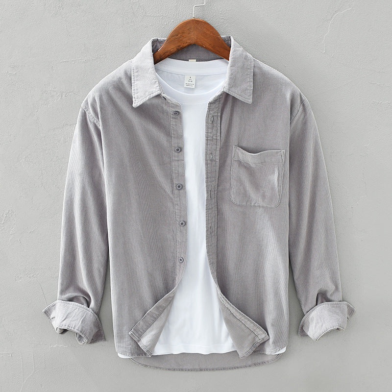 Stylish Men's Corduroy Shirt Retro for Every Occasion