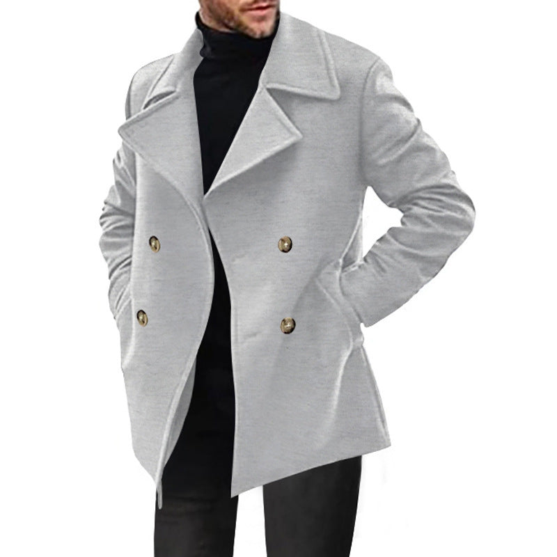 Men's Double-Breasted Short Winter Coat