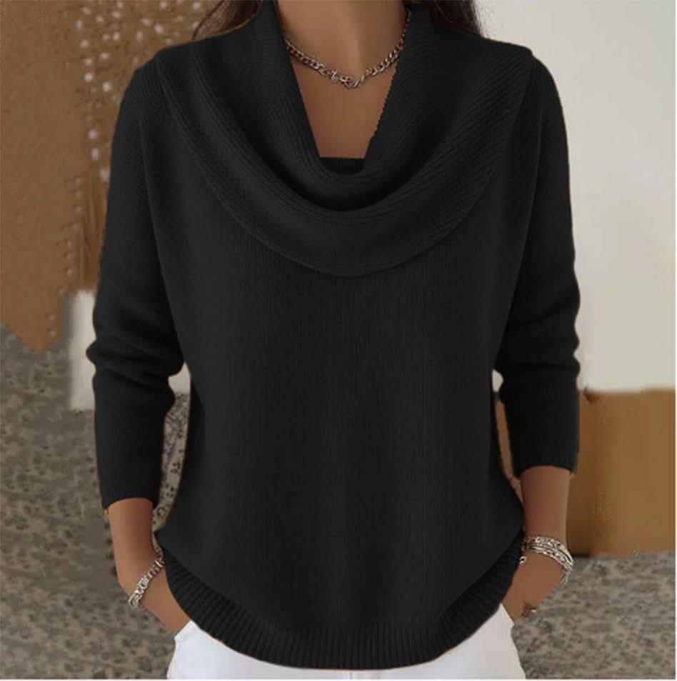 Women's Cozy Long Sleeve Cowl Neck Knit Sweater
