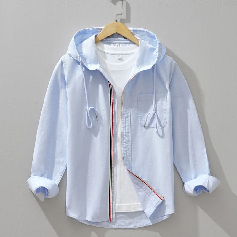 Men's Casual Zip-Up Windbreaker Hooded Jacket
