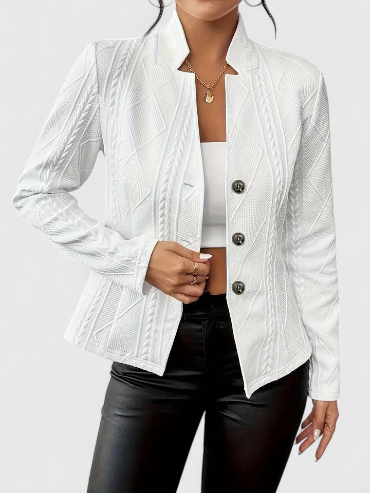Women's Structured Jacket with Geometric Texture