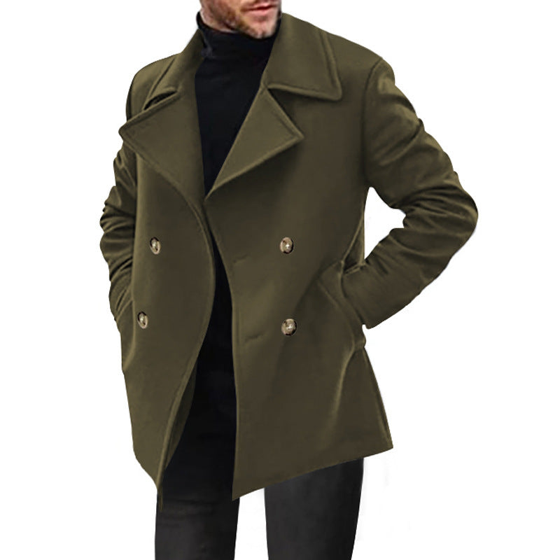 Men's Double-Breasted Short Winter Coat