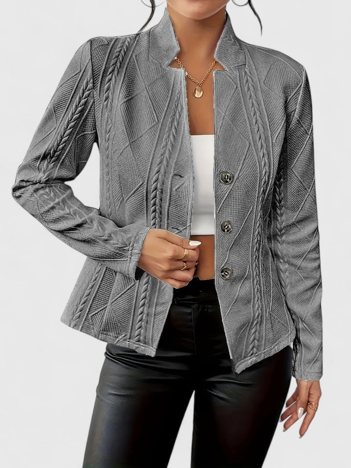 Women's Structured Jacket with Geometric Texture