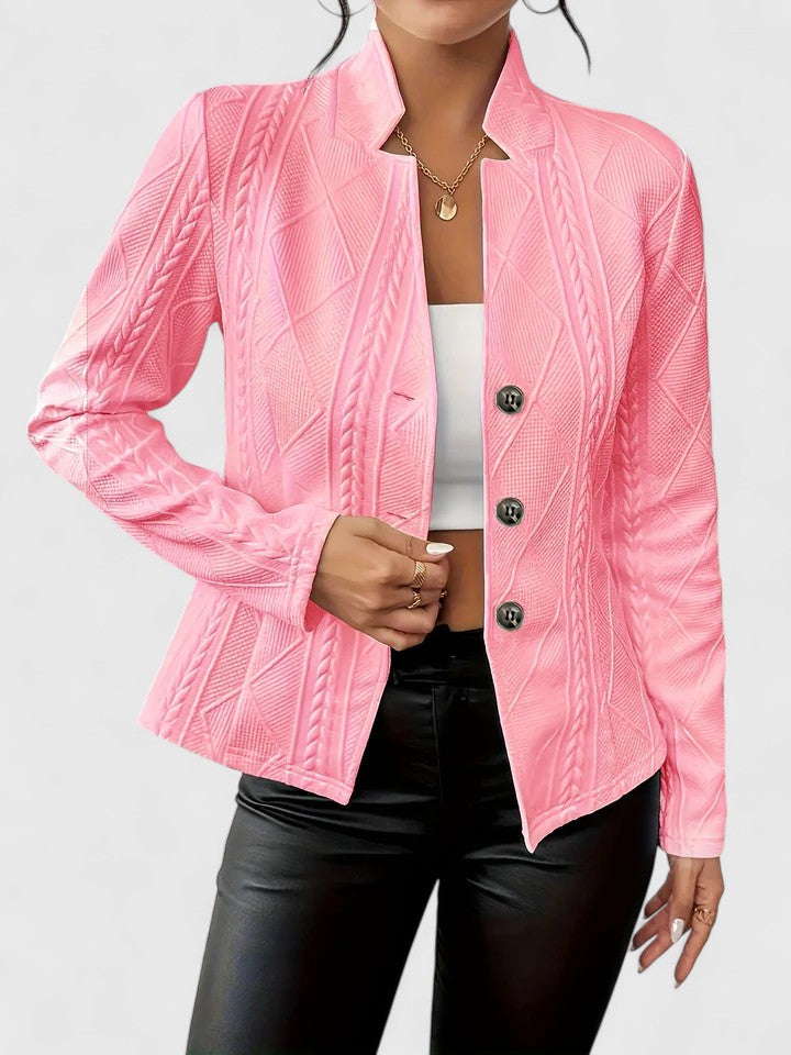 Women's Structured Jacket with Geometric Texture