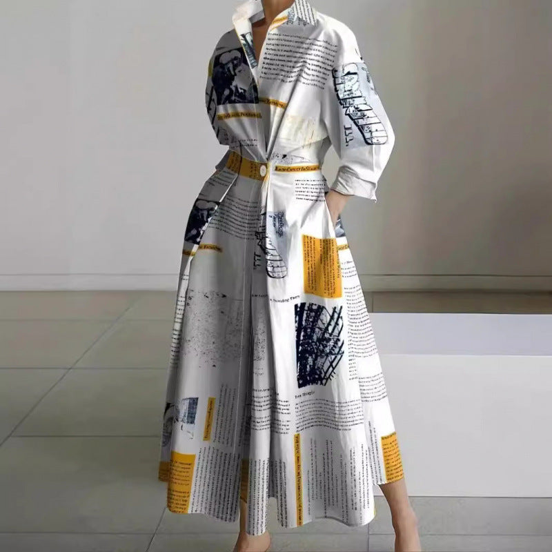 Women's Front Wrap Collared Maxi Dress