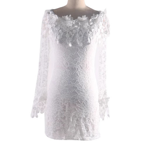 Women's Elegant Off-Shoulder Fitted Dress with Flowing Skirt