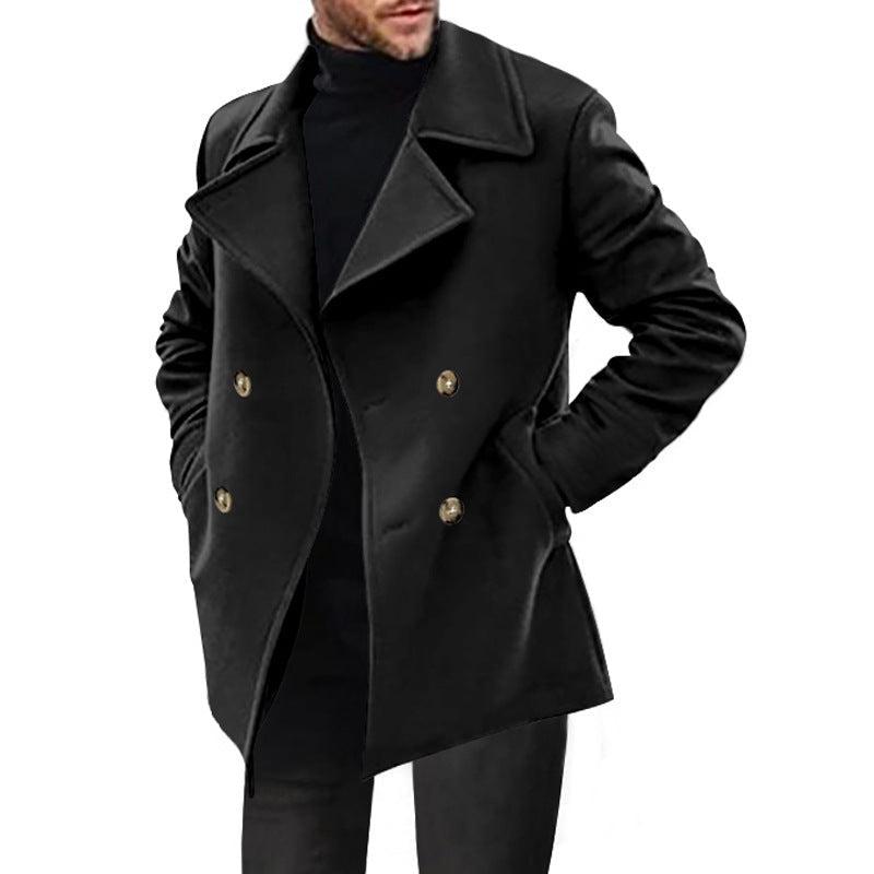 Men's Double-Breasted Short Winter Coat
