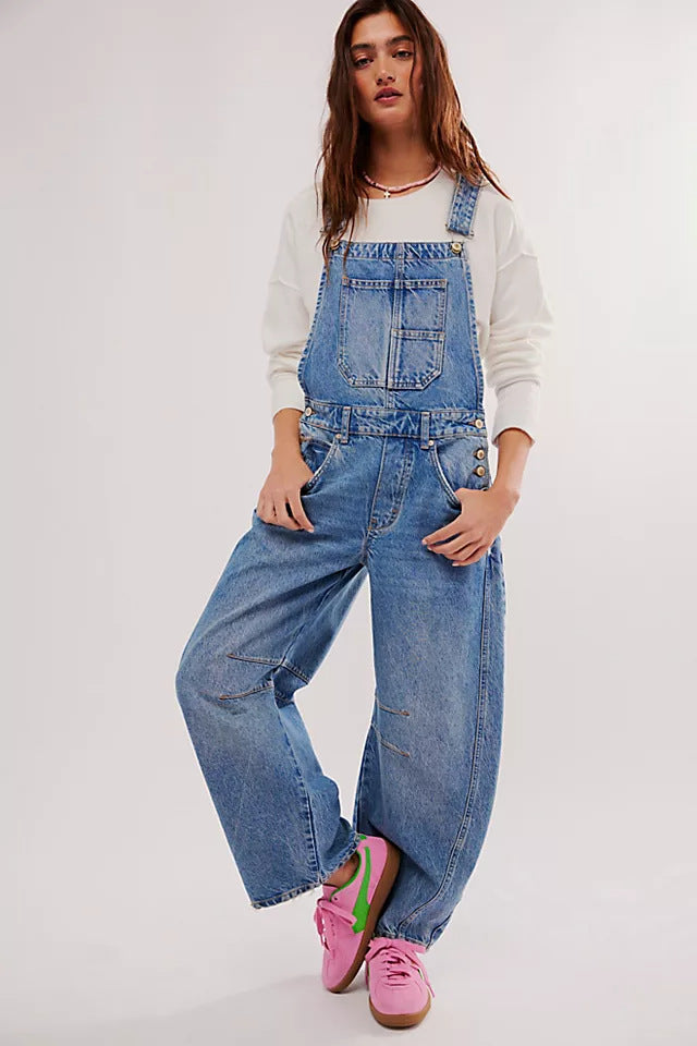 Women's Casual Oversized Overalls with Practical Pockets