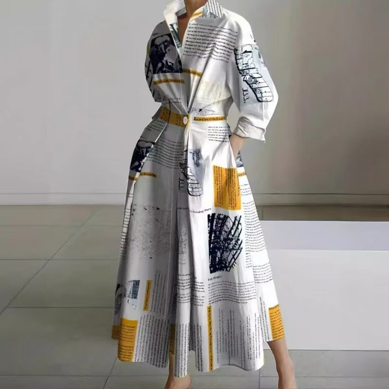 Women's Front Wrap Collared Maxi Dress