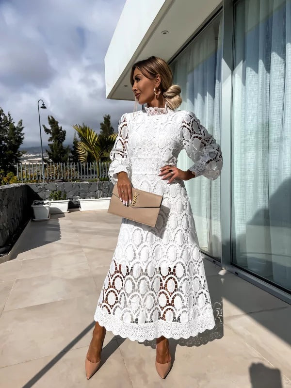 Women's Elegant Lace Bodycon Dress with Concealed Zipper