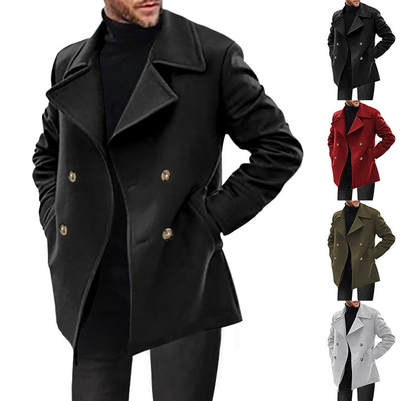Men's Double-Breasted Short Winter Coat