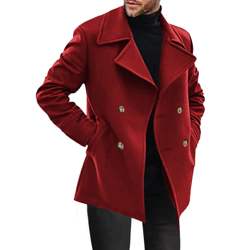 Men's Double-Breasted Short Winter Coat
