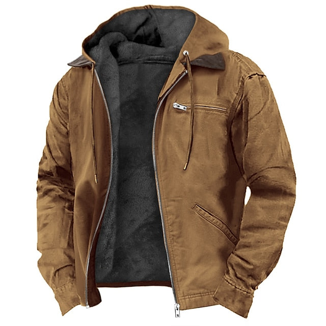 Men’s Hooded Winter Jacket with Fleece Lining