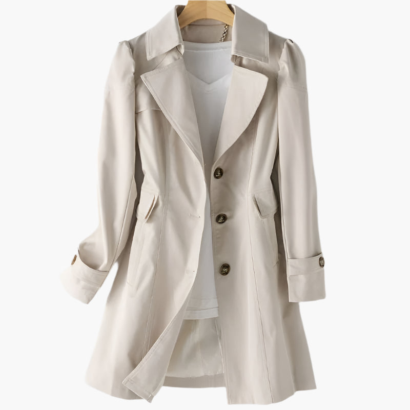 Women’s Tailored Longline Trench Coat with Structured Silhouette