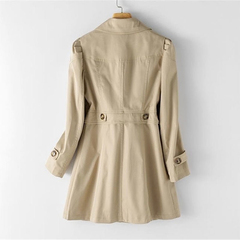 Women’s Tailored Longline Trench Coat with Structured Silhouette