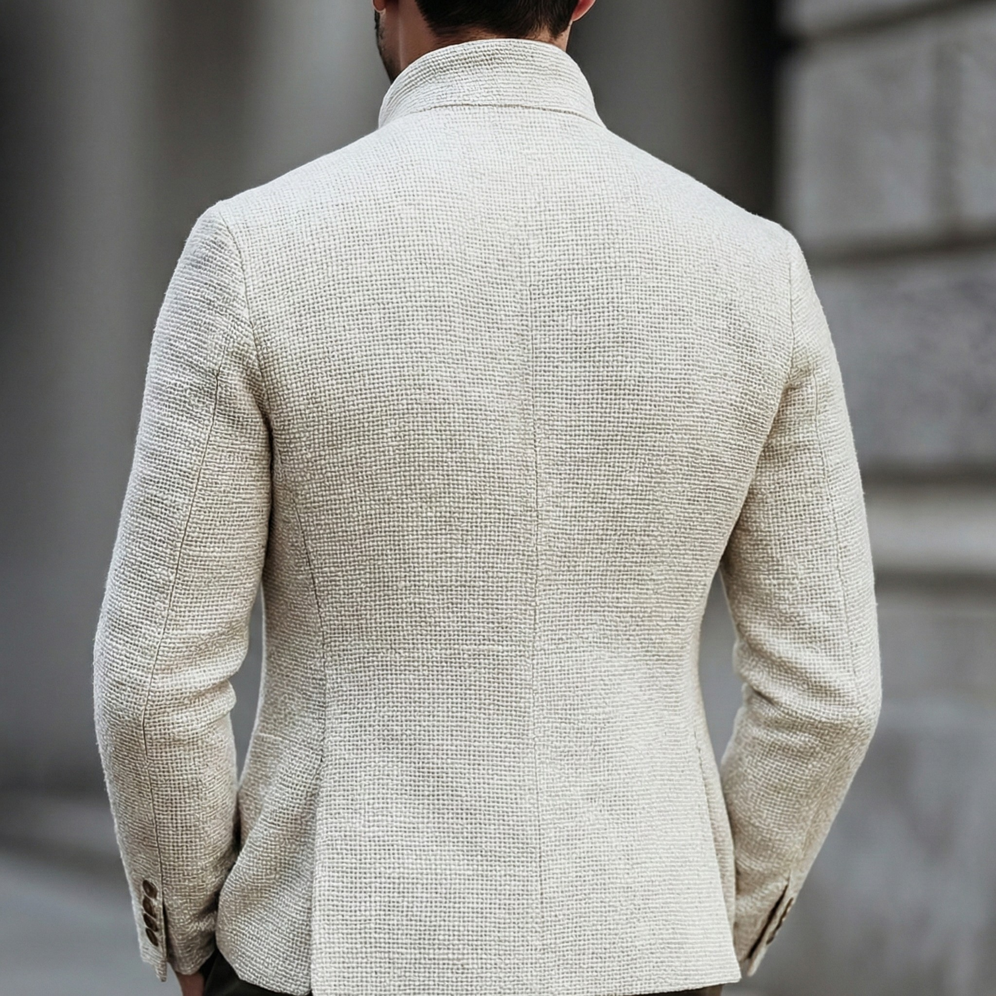 Men's Single Breasted Cardigan with Stand Collar