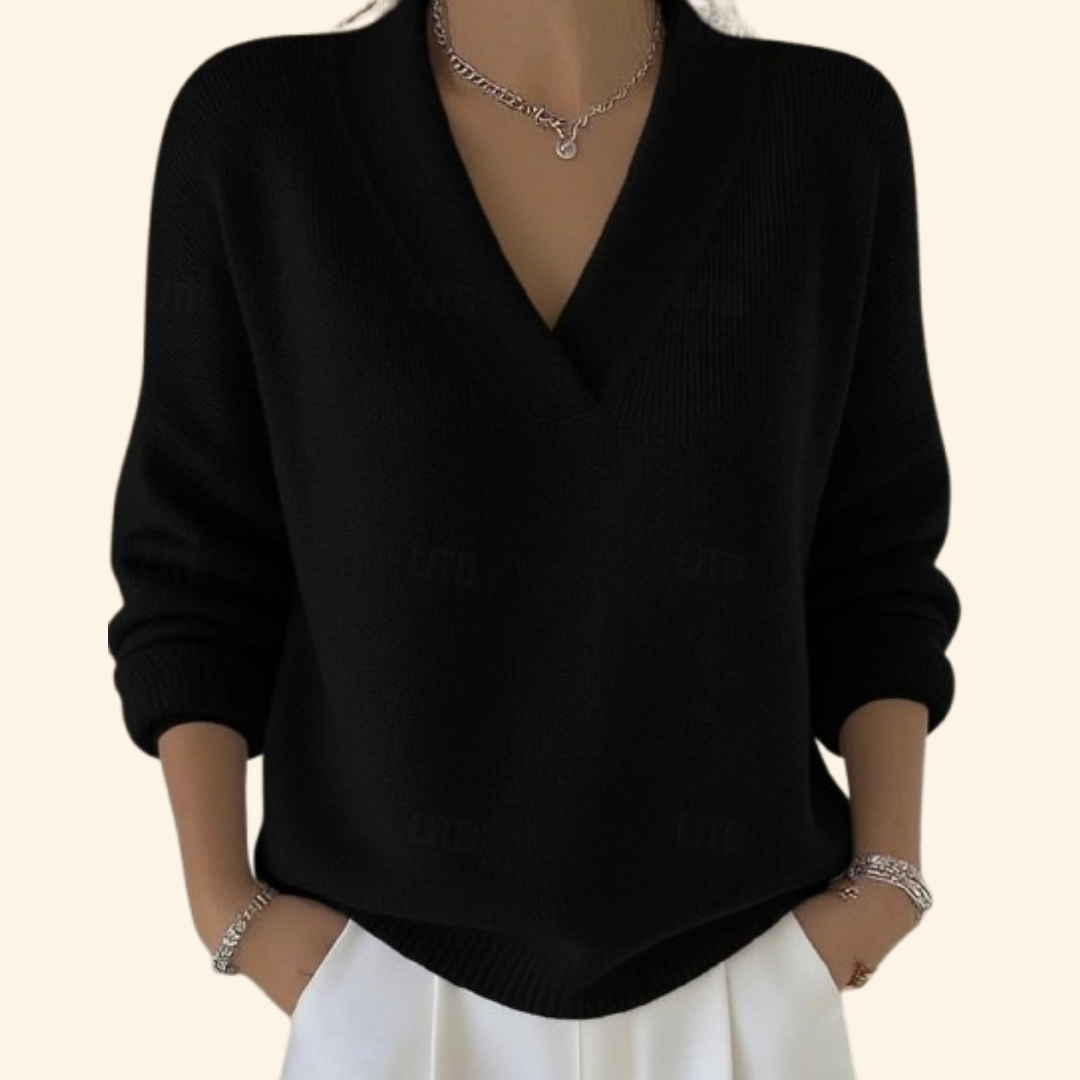 Women’s V-Neck Casual Pullover Sweater