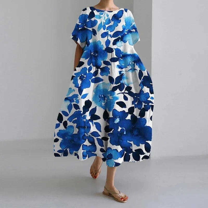 Women's Floral Print Oversized Maxi Dress