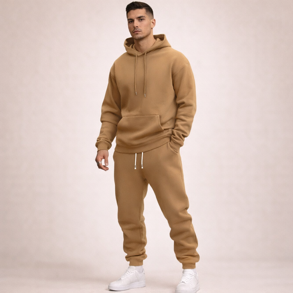 Men's Breathable Solid Tracksuit Set