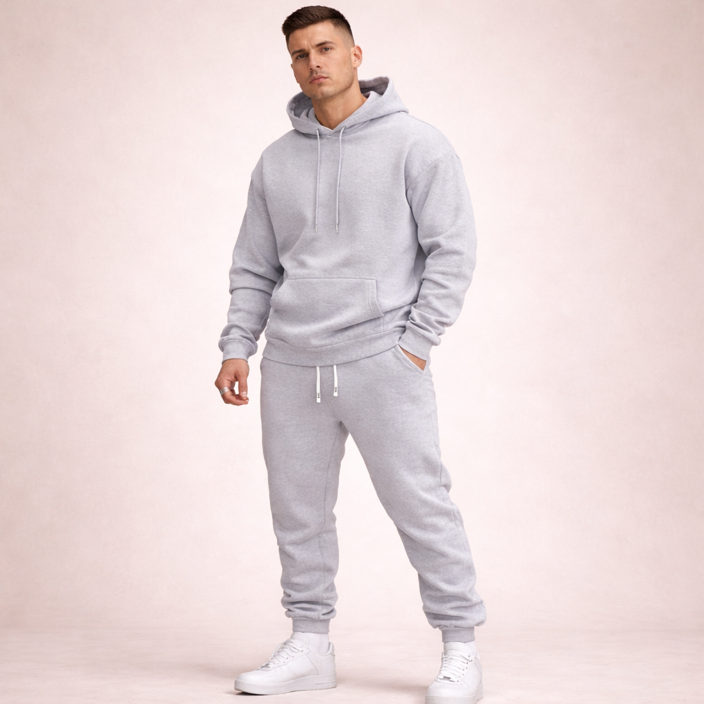 Men's Breathable Solid Tracksuit Set
