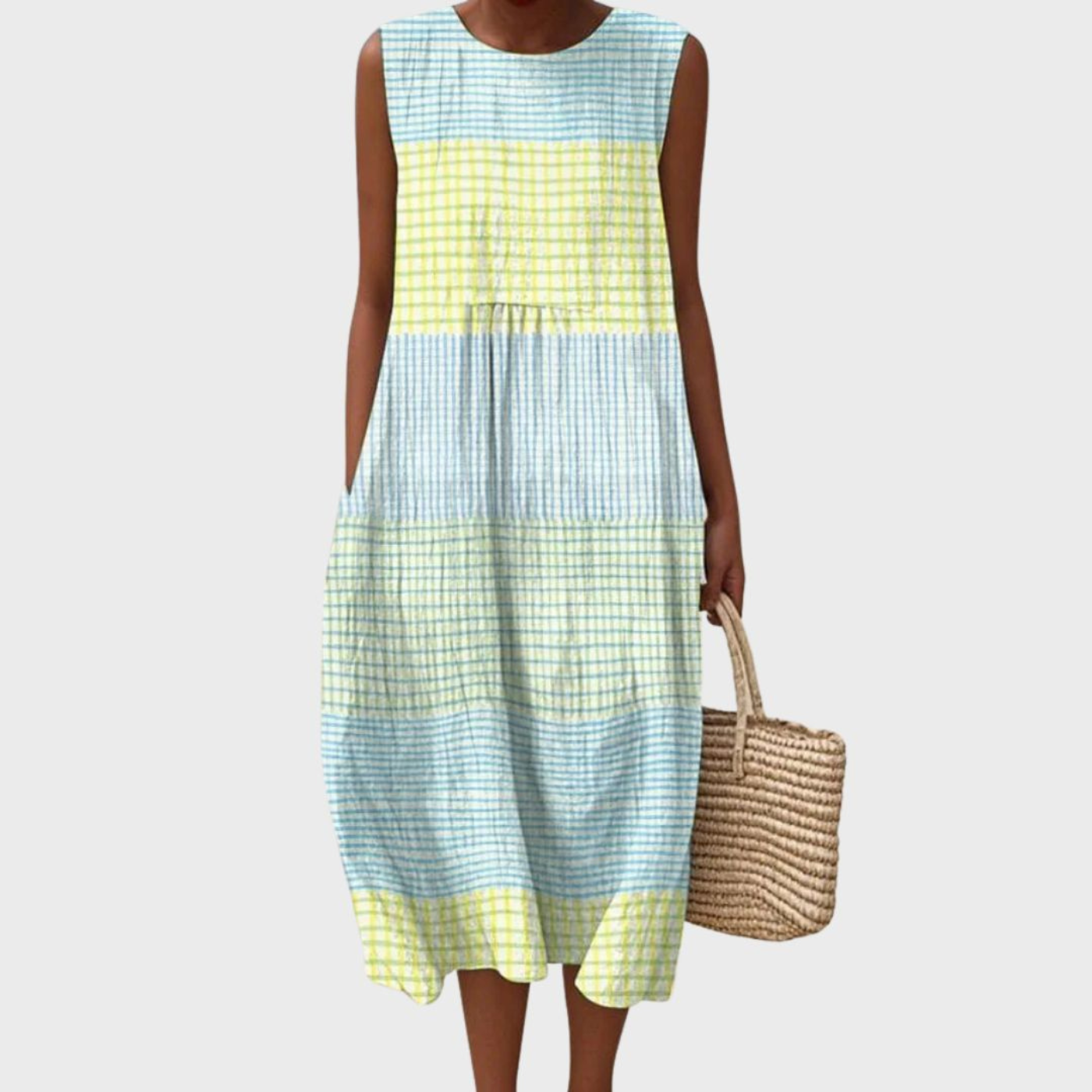 Casual Sleeveless Relaxed Midi Dress with Comfortable Fit
