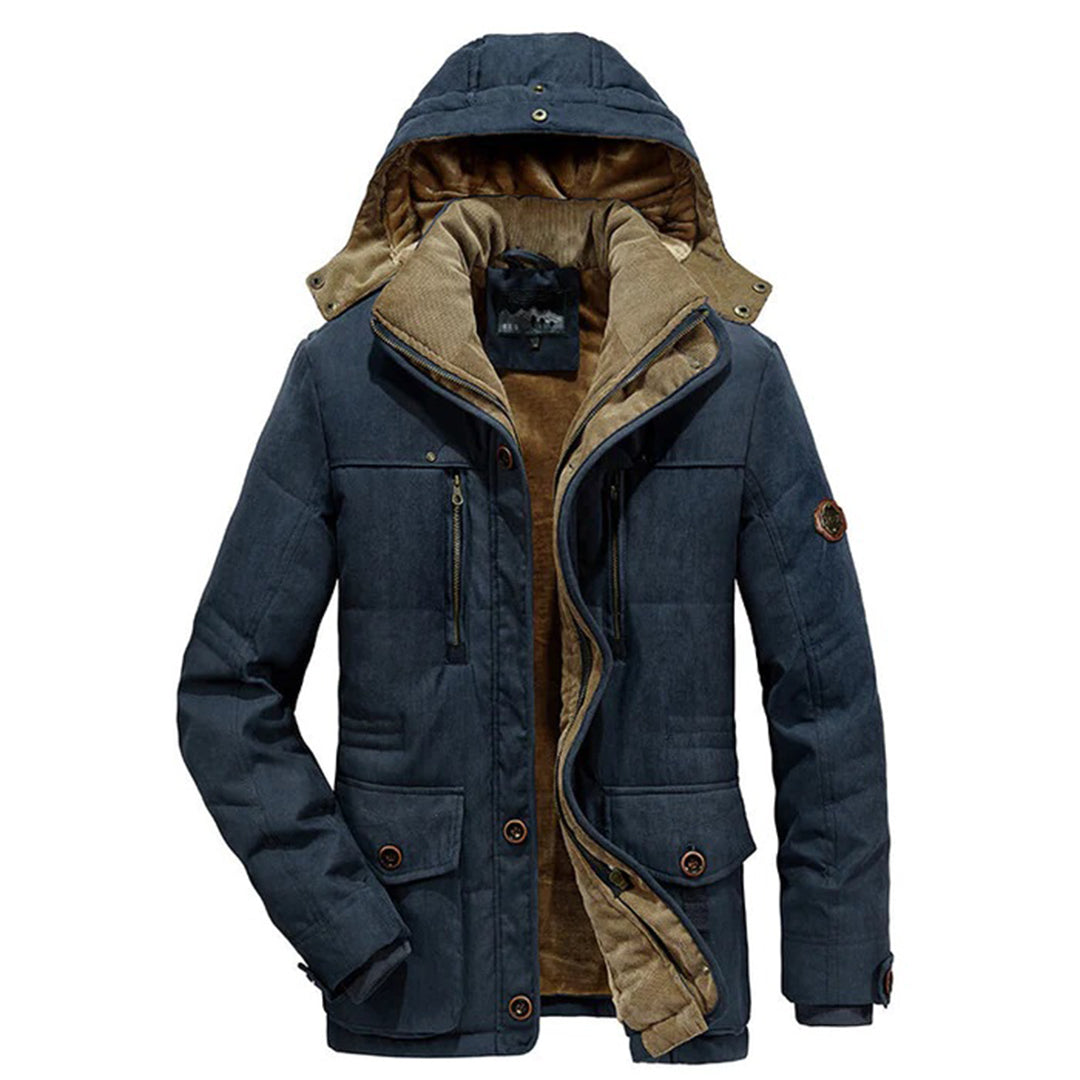 Warm Men's Winter Jacket with Fleece Lining