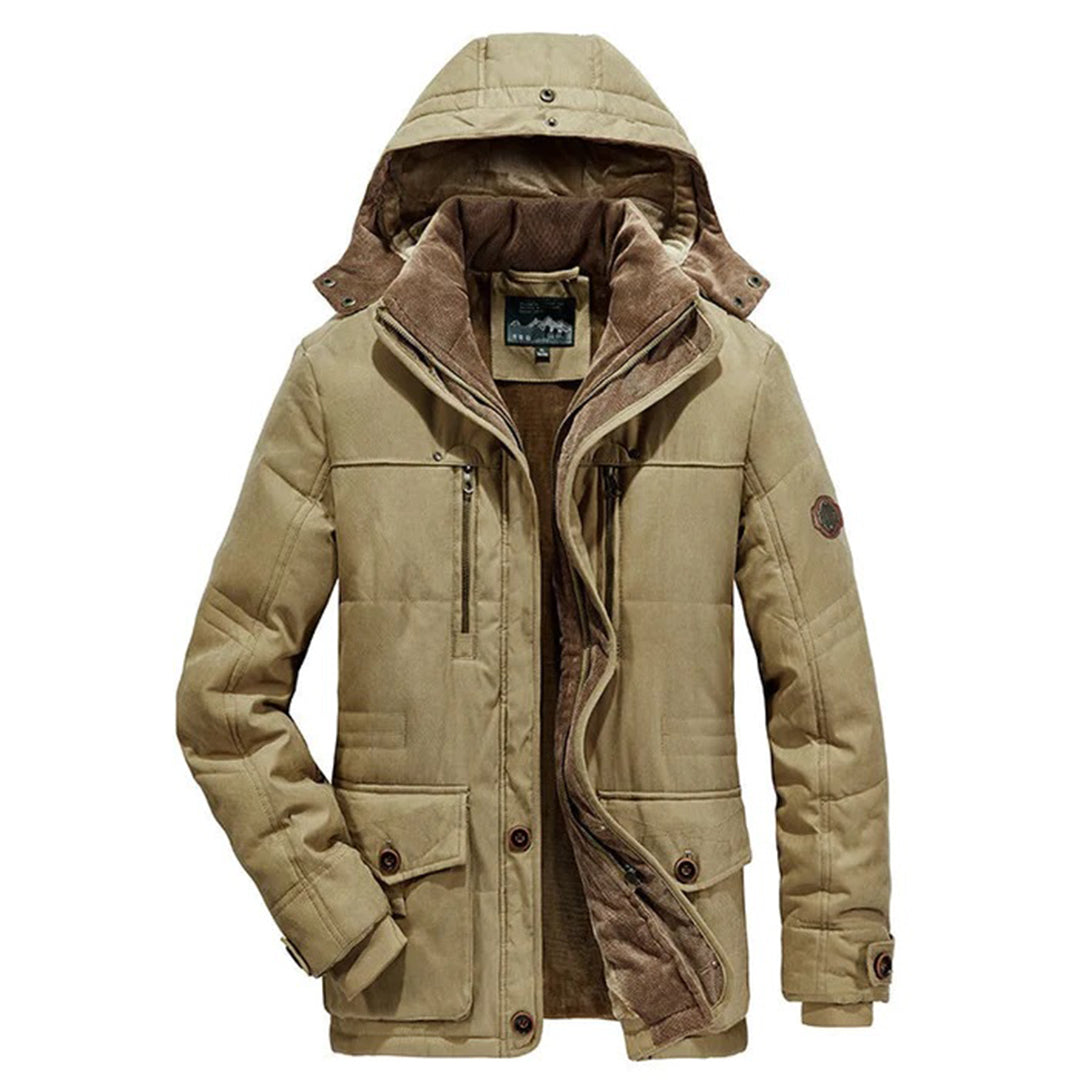 Warm Men's Winter Jacket with Fleece Lining