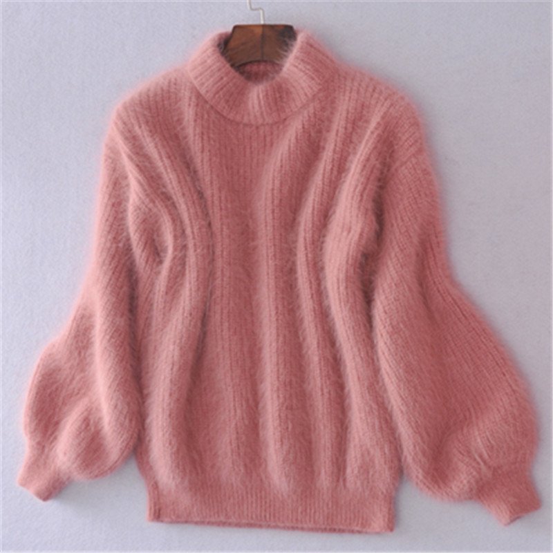 Women's Soft Knit Sweater with Puffed Sleeves