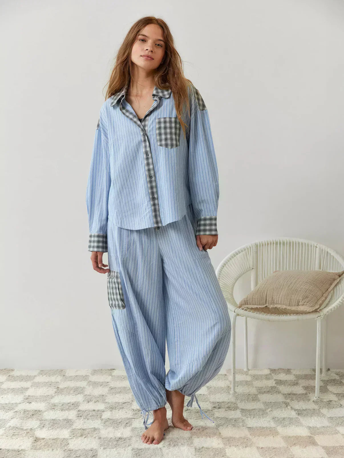 Women’s Relaxed Checkered Pajama Set