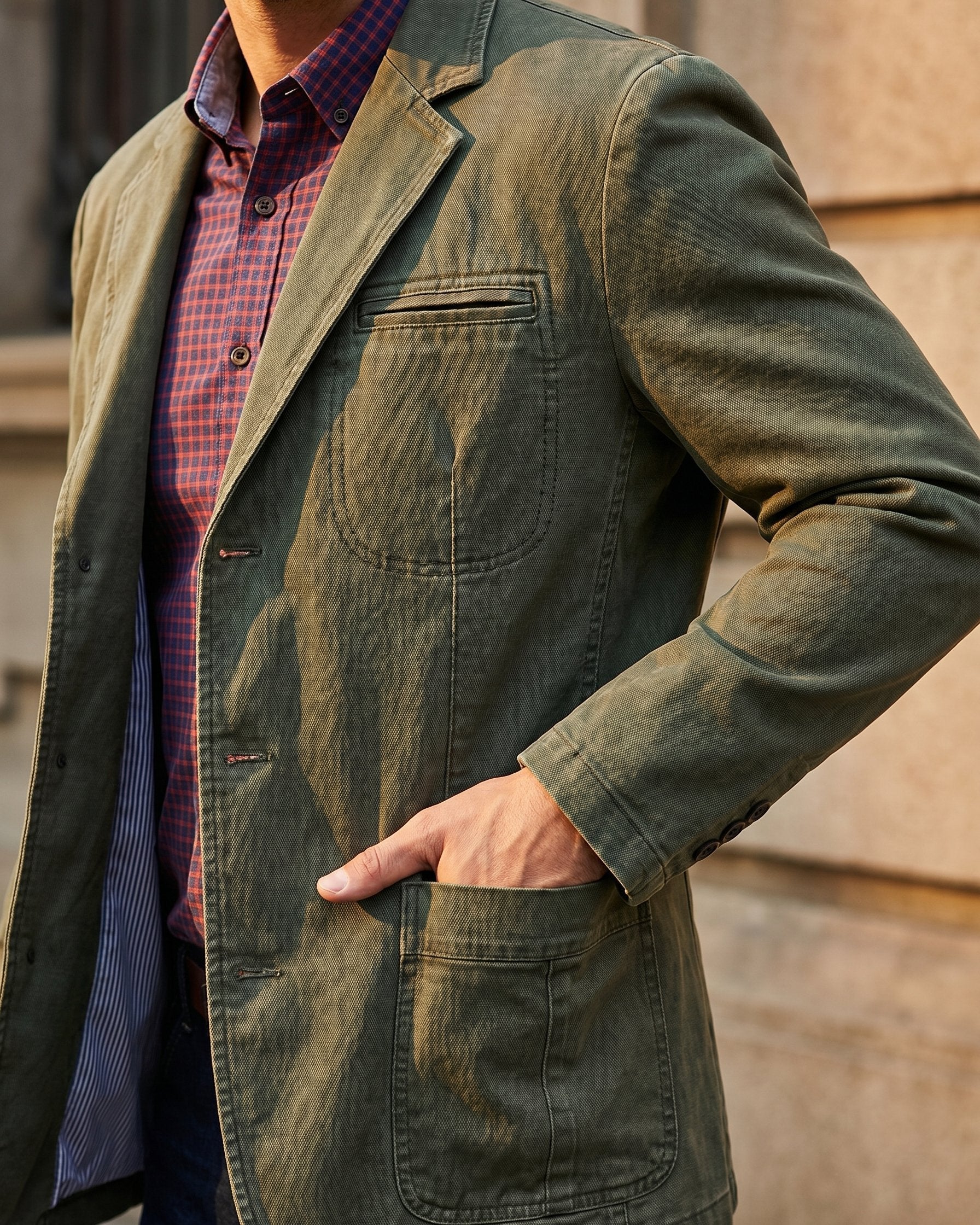 Men's Casual Tailored Blazer with Notch Lapels