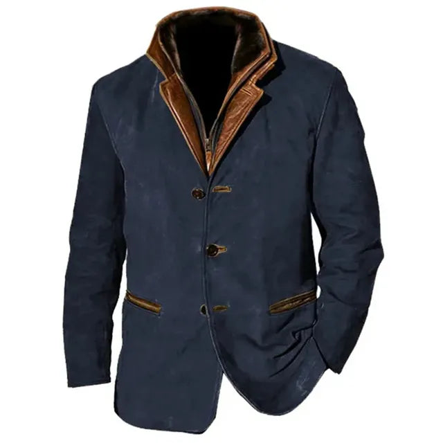 Men’s Classic Tailored Blazer with Contrast Lapel