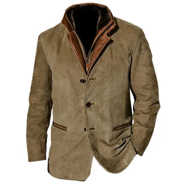 Men’s Classic Tailored Blazer with Contrast Lapel