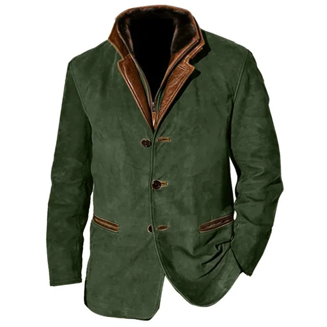 Men’s Classic Tailored Blazer with Contrast Lapel