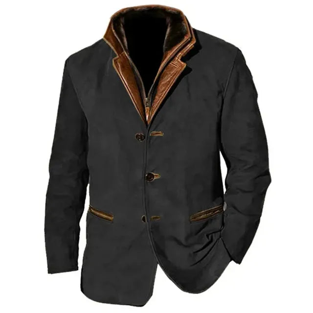 Men’s Classic Tailored Blazer with Contrast Lapel