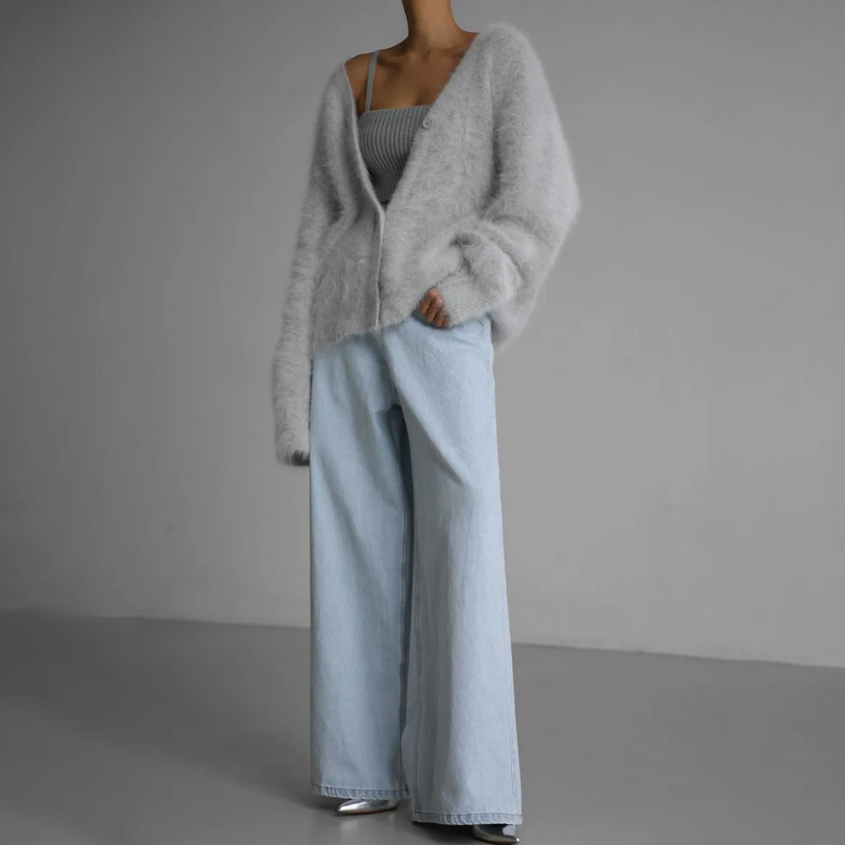 Women's Fluffy Oversized Knit Cardigan