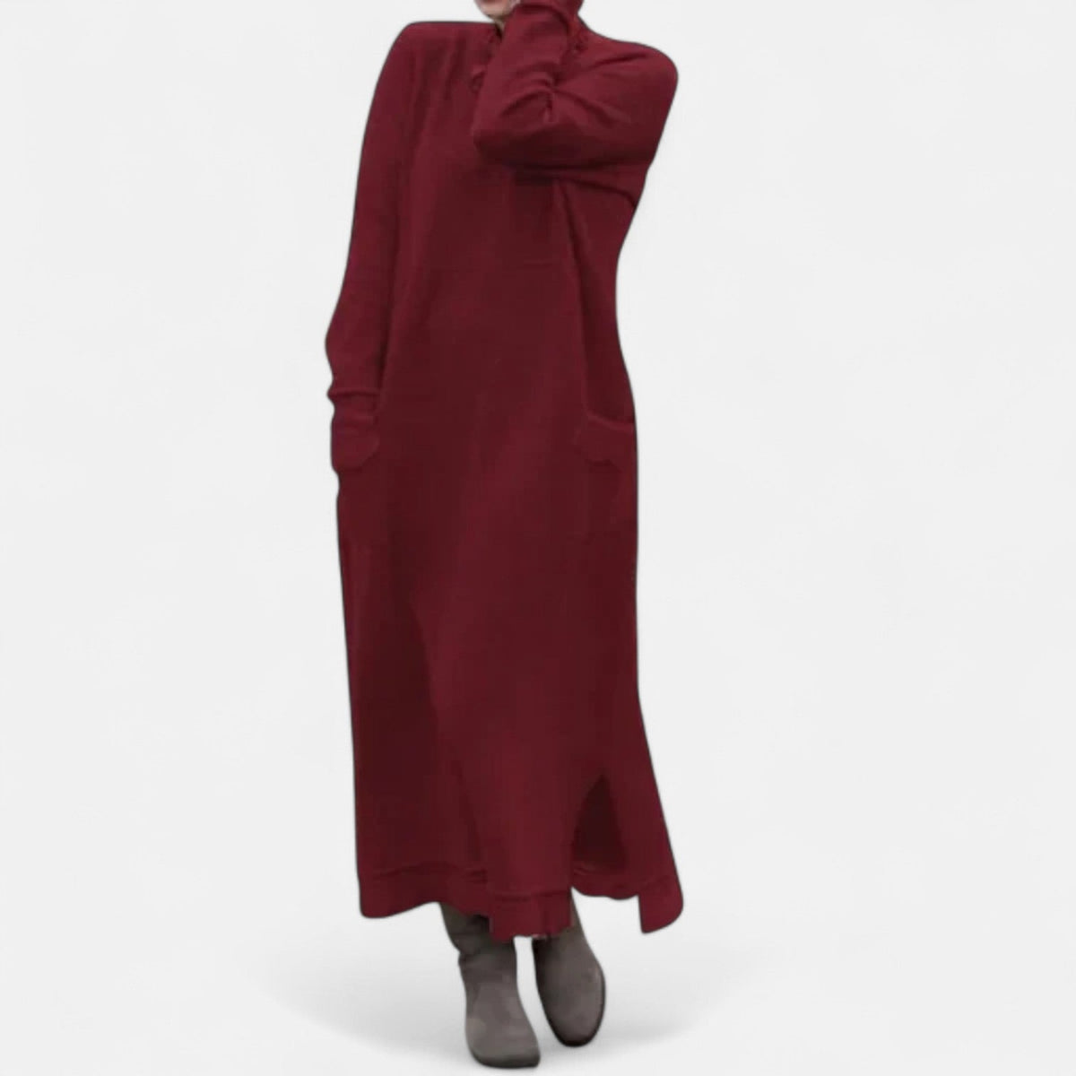 Women's Maxi Knit Dress with Mock Neck