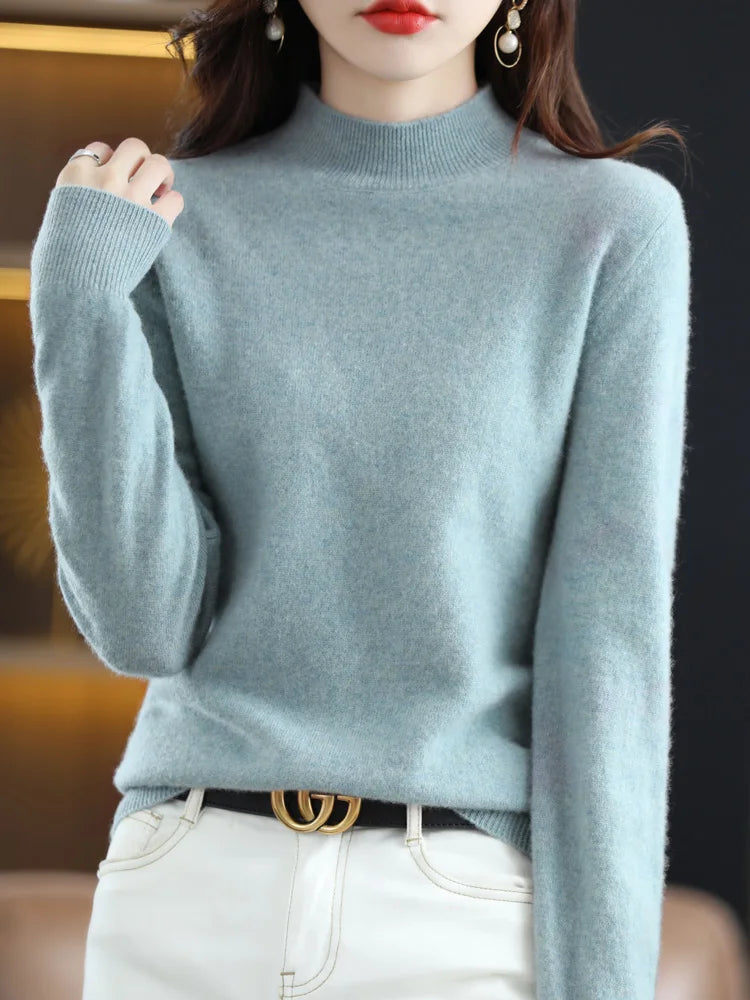 Women's Mock Neck Warm Knit Sweater