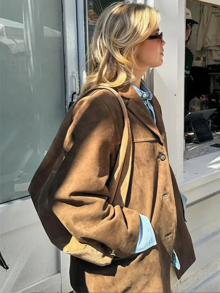 Women's Oversized Suede Jacket