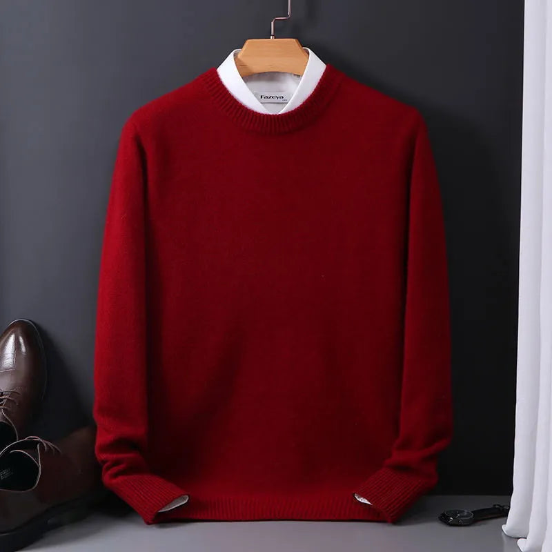 Men's Crew Neck Soft Knit Long Sleeve Sweater
