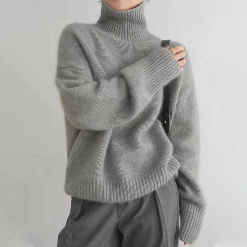 Women's Turtleneck Sweater Soft Knit
