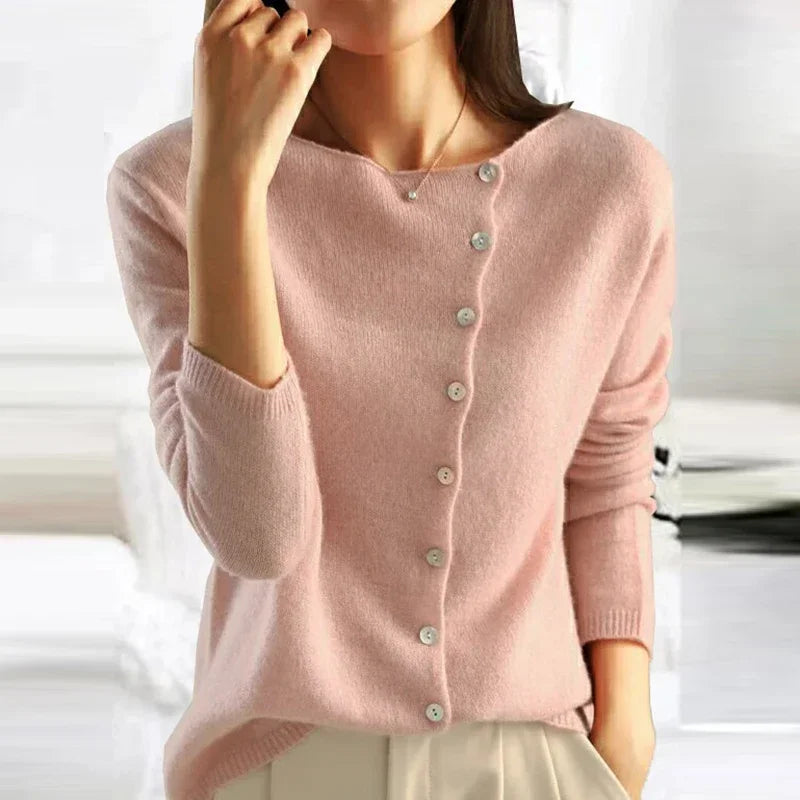 Women's Soft Knit Button V-Neck Cardigan